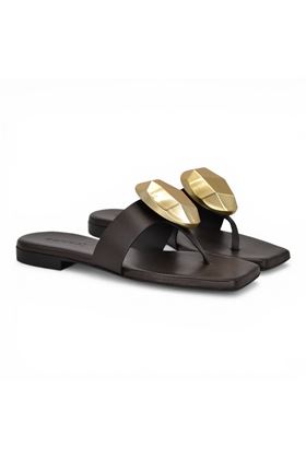 Infradito donna Donnarì in pelle colore testa di moro. DONNARI' | GD56B-TESTA DI MORO